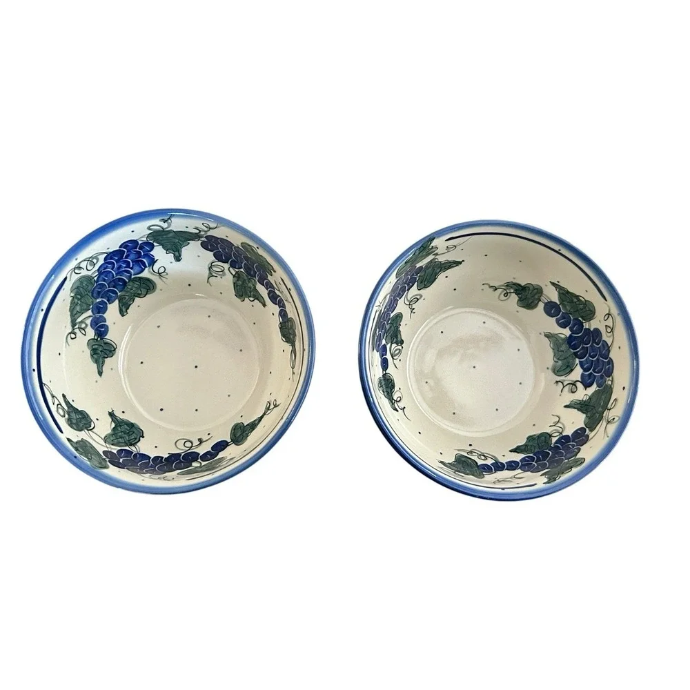 Boleslawiec Polish Pottery Andar Ceramics Anita Tofil Unikat Grape Vine Bowls‎